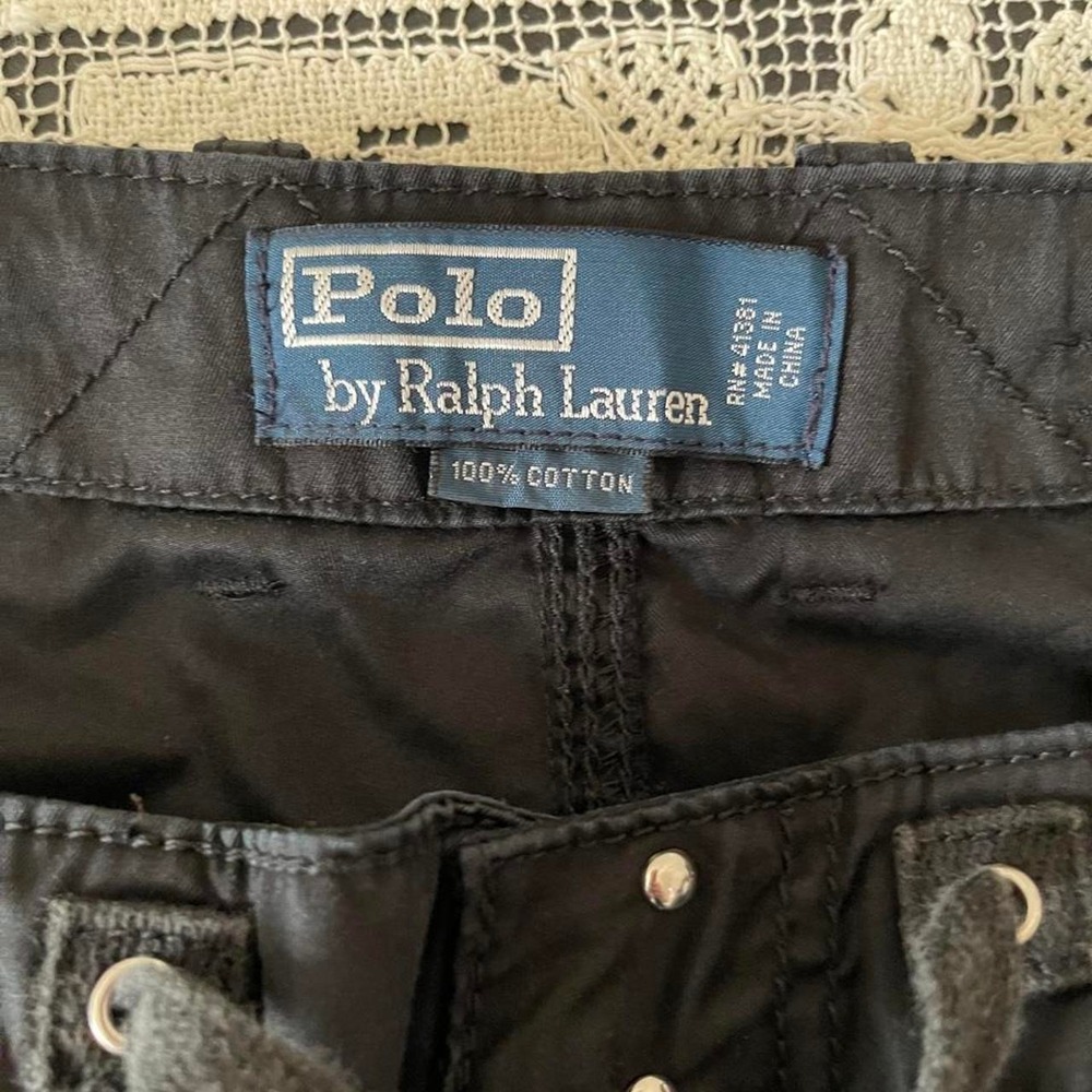 Vintage 90's Gorp Core Polo Ralph Lauren Black Utility Cargo Pants Size 32x30 - Picture 3 of 9